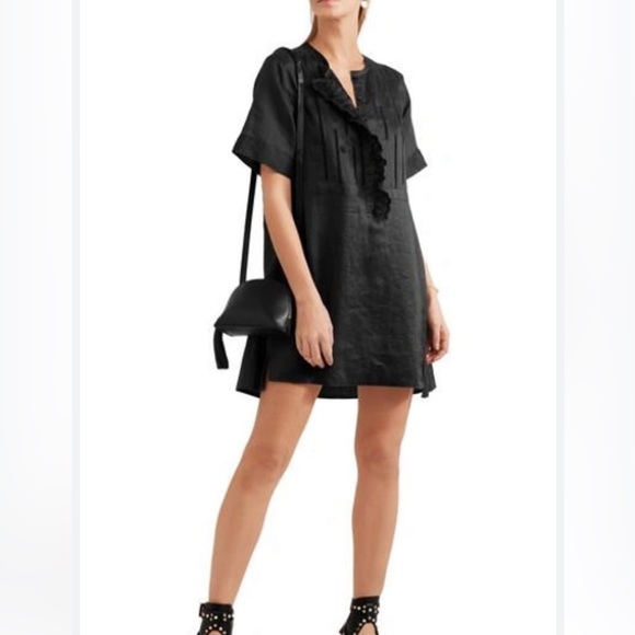 Isabel Marant Ariana Ruffled Broderie Anglaise Ramie Mini Dress - Picture 1 of 10